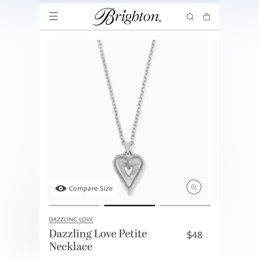Brighton - BNWT/ tissue/ box -Dazzling Love- Silver/Enamel Purple Heart Necklace - Picture 3 of 9